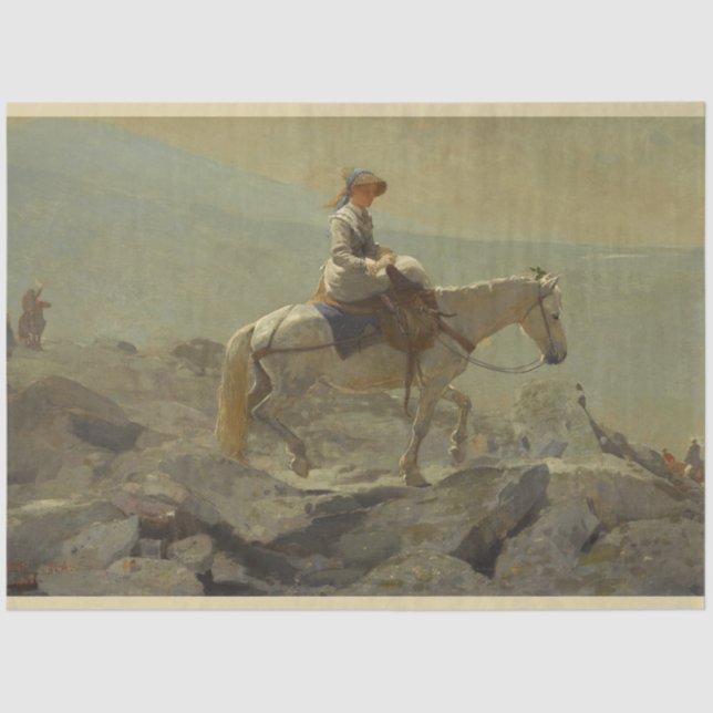 The Bridle Path, White Mountains (Winslow Homer) Tissue Paper (Front)