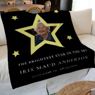 The brightest star memorial keepsake  photo fleece blanket