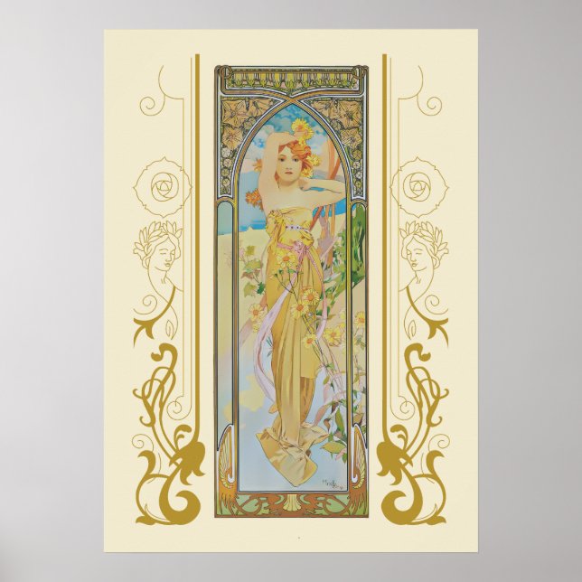 The Brightness of Day  by Alphonse Mucha Poster (Front)