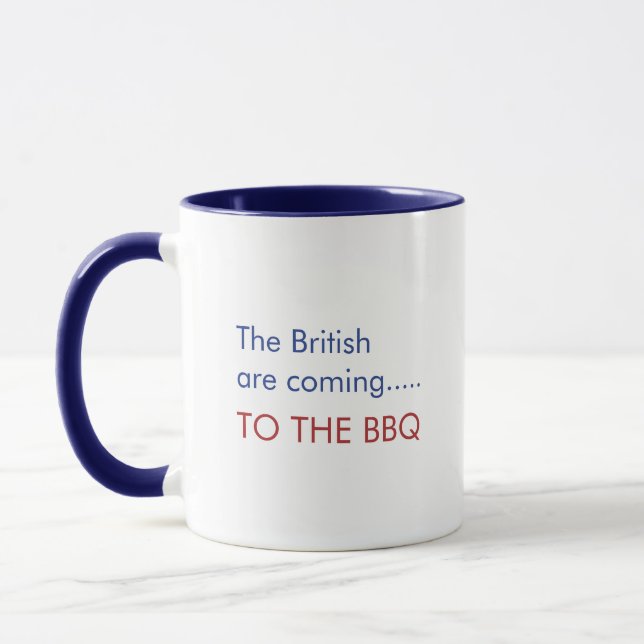 The British are coming to BBQ funny 4th July  Mug (Left)