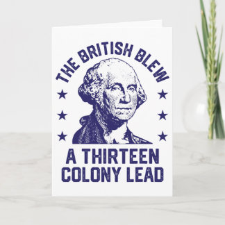 The British Blew A 13 Colony Lead Retro Us George  Card