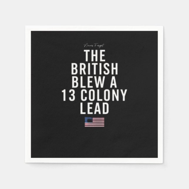 The British Blew A Thirteen Colony Lead  Napkin (Front)