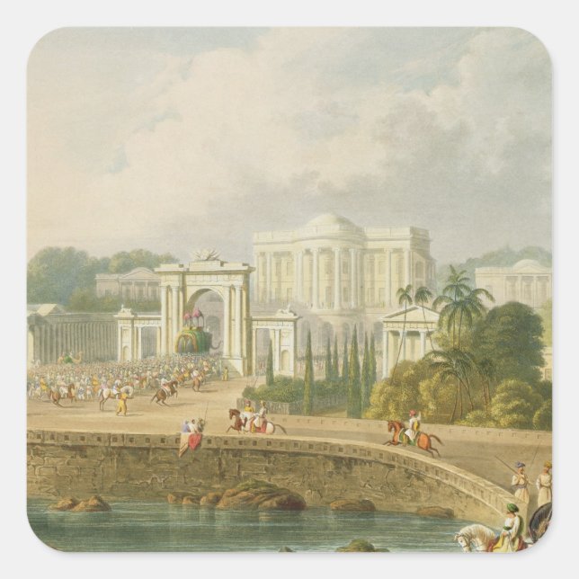 The British Residency at Hyderabad in 1813, from V Square Sticker (Front)