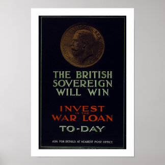 The British Sovereign Will Win (white) Poster