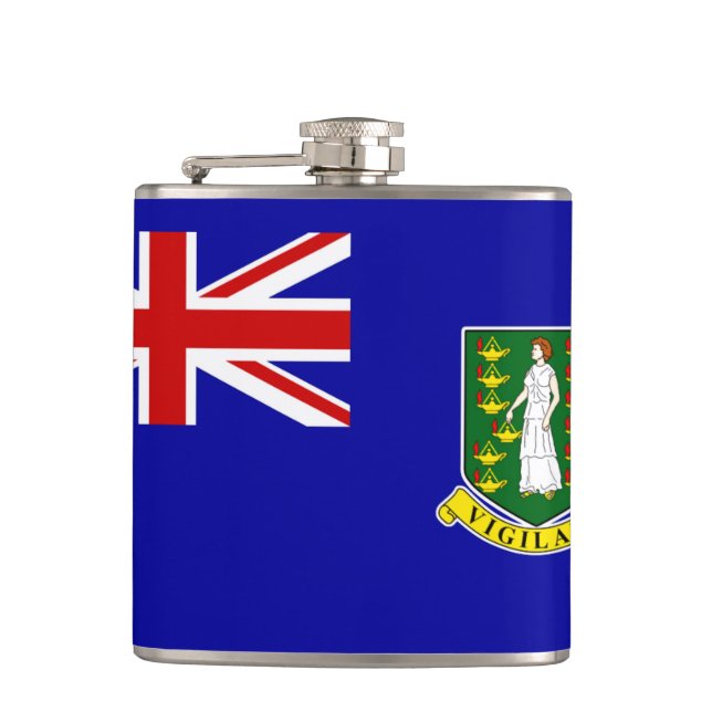 The British Virgin Islands Flag Hip Flask (Front)