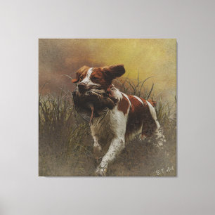 The Brittany spaniel Ceramic Tile Beverage Coas Canvas Print