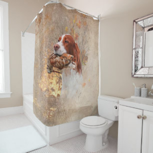 The Brittany spaniel Duvet Cover Shower Curtain
