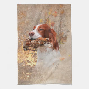 The Brittany spaniel Duvet Cover Shower Curtain Tea Towel