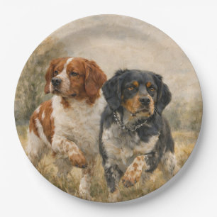 The Brittany spaniel  Paper Plate