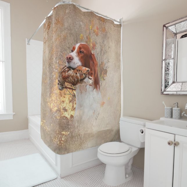 The Brittany spaniel  Shower Curtain (In Situ)