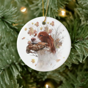 The Brittany spaniel Tapestry Metal Print Coffee Ceramic Tree Decoration