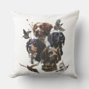 The Brittany Spaniels , Bird Hunting Season Cushion