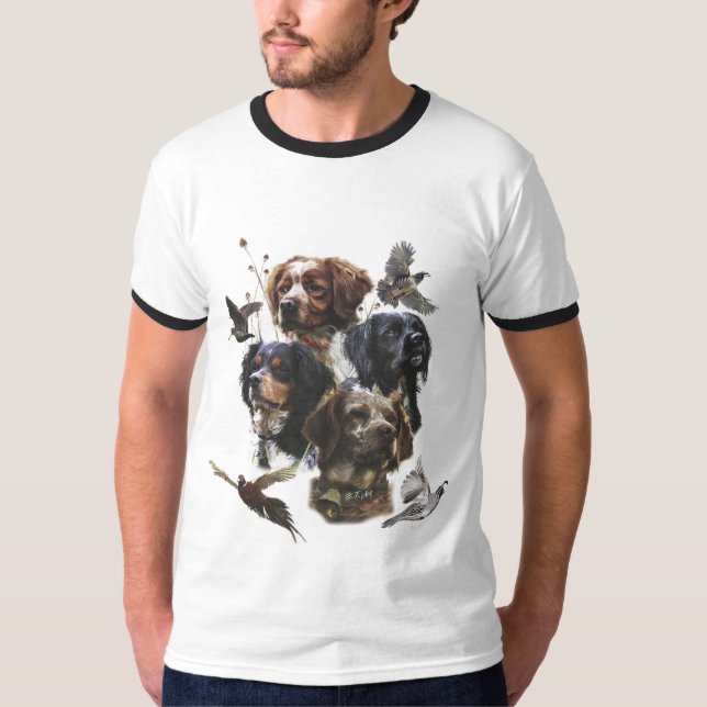 The Brittany Spaniels , Bird Hunting Season T-Shirt (Front)