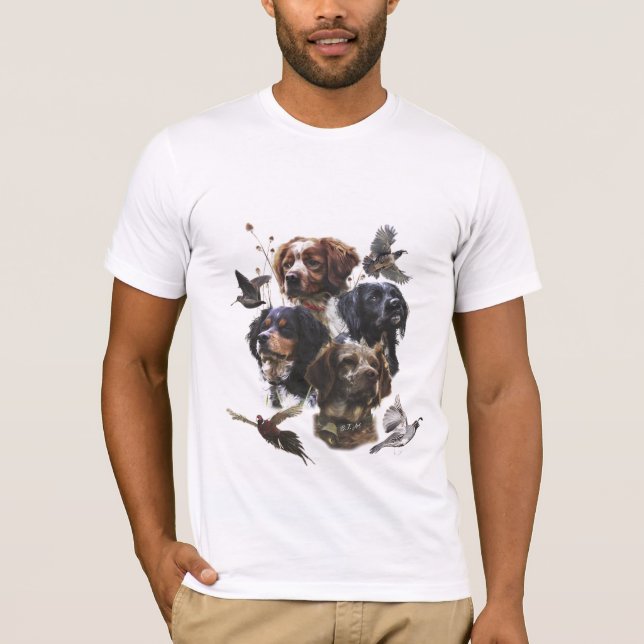 The Brittany Spaniels , Bird Hunting Season T-Shirt (Front)