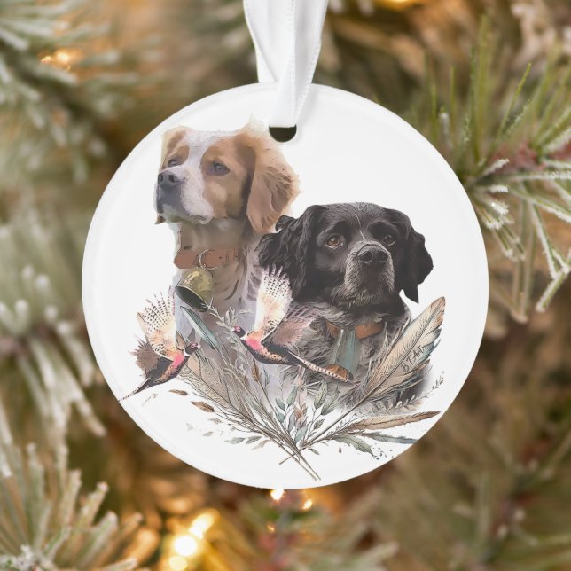 The Brittany Spaniels,  French Brittany, Bird dog, Ornament (Tree)