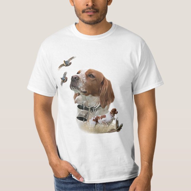 The Brittany Spaniels,  French Brittany, Bird dog, T-Shirt (Front)