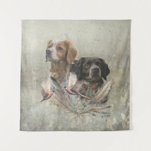 The Brittany Spaniels,  French Brittany, Bird dog, Tapestry