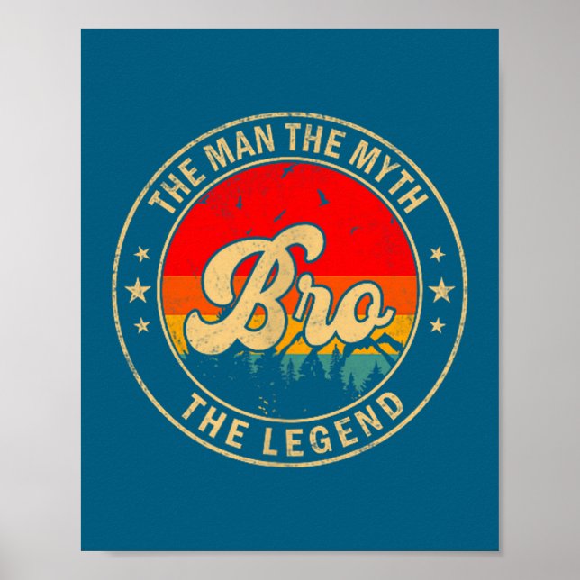The Bro Myth Legend Vintage Retro Poster (Front)