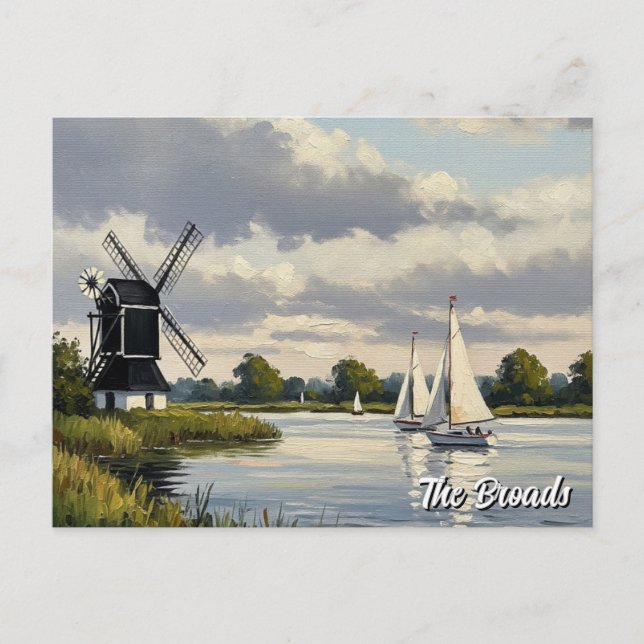 The Broads England Travel Postcard (Front)