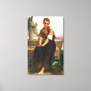 The Broken Pitcher by William-Adolphe Bouguereau Canvas Print