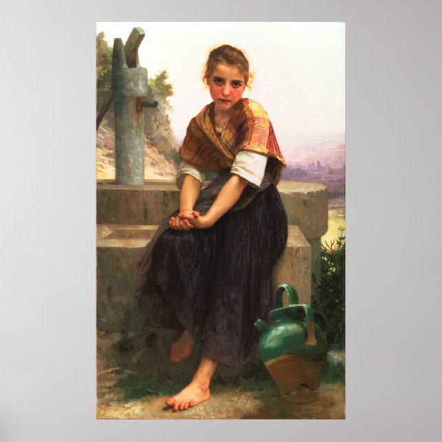 The Broken Pitcher by William-Adolphe Bouguereau Poster (Front)