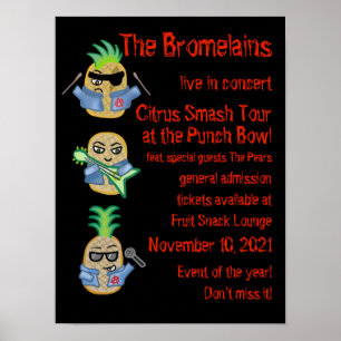 The Bromelains (Fake Band Poster) Punk Pineapples Poster
