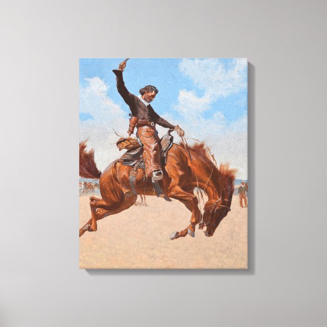 The Bronco Buster (by Frederic Remington) Canvas Print (Front)