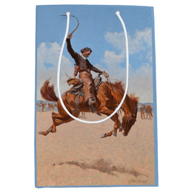 The Bronco Buster (by Frederic Remington) Medium Gift Bag (Front)