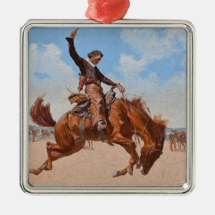 The Bronco Buster (by Frederic Remington) Metal Tree Decoration