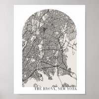 The Bronx New York Boho Minimal Arch Street Map