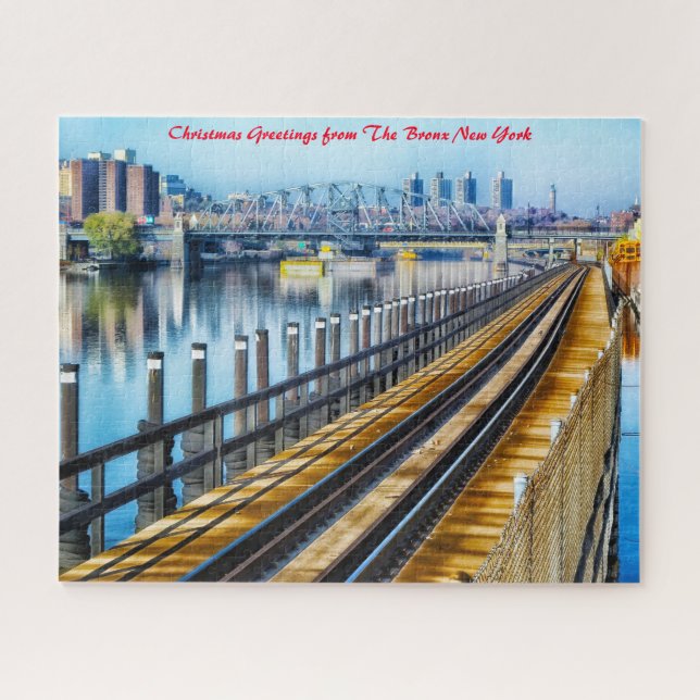 The Bronx New York.Christmas Greetings Jigsaw Puzzle (Horizontal)