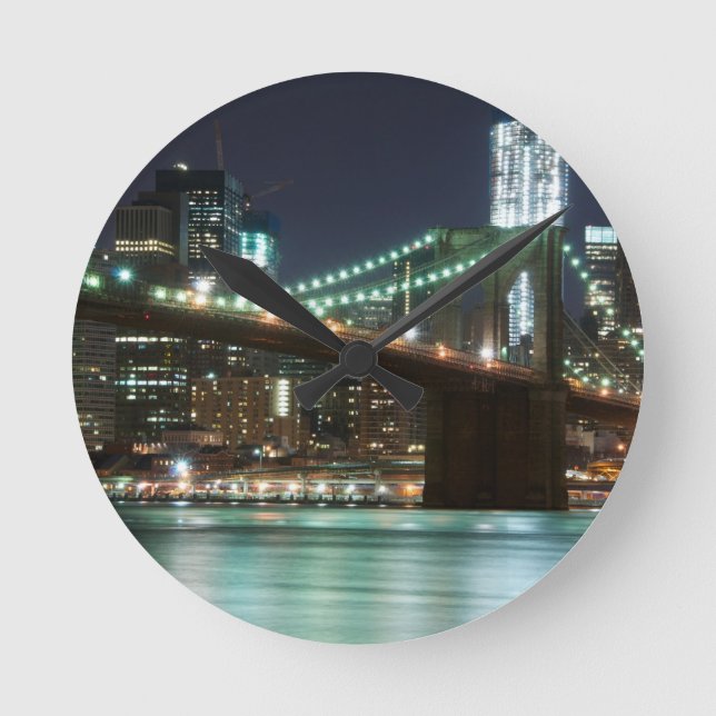 The Brooklyn Bridge - Color Round Clock (Front)