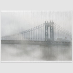 The Brooklyn Bridge in Fog Decoupage Tissue Paper