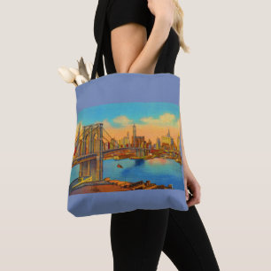 the Brooklyn Bridge print Tote Bag