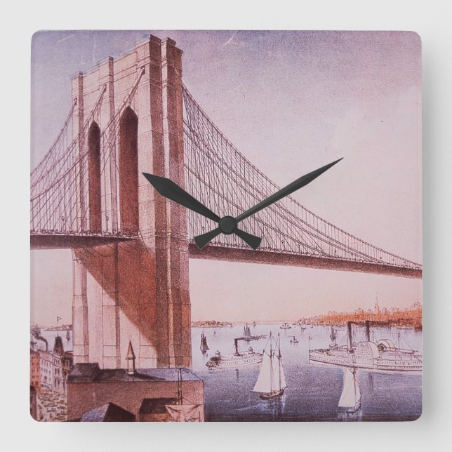 The Brooklyn Bridge Square Wall Clock (Front)
