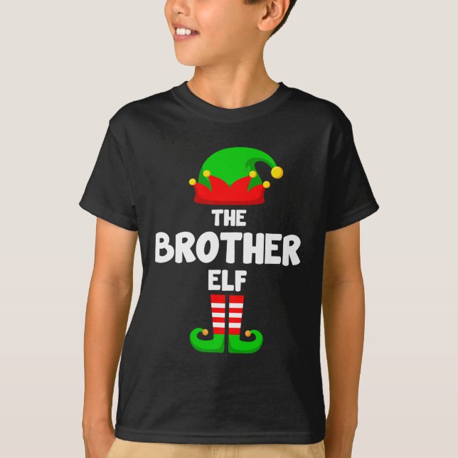 The Brother Elf Funny Christmas Matching Family Pa T-Shirt (Front)