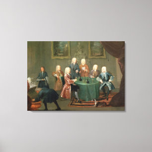 The Brothers Clarke with Other Gentlemen Taking Wi Canvas Print