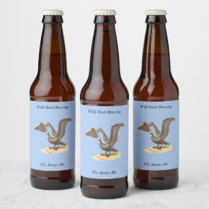 The Brown Pelican (Pelecanus occidentalis) NY Bird Beer Bottle Label