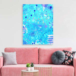 The Bubble Machine: Blue Abstract Art Canvas Print