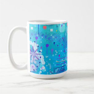 The Bubble Machine: Blue Abstract Art Coffee Mug