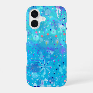 The Bubble Machine: Blue Abstract Art iPhone 16 Case