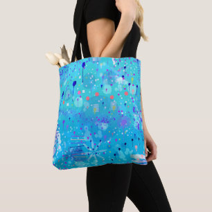 The Bubble Machine: Blue Abstract Art Tote Bag