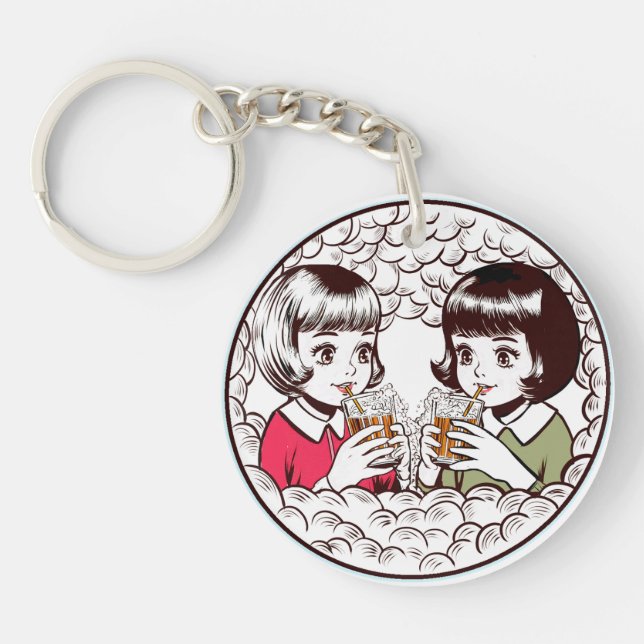 the Bubbling Sisters ACRYLIC KEY HOLDER Key Ring (Front)