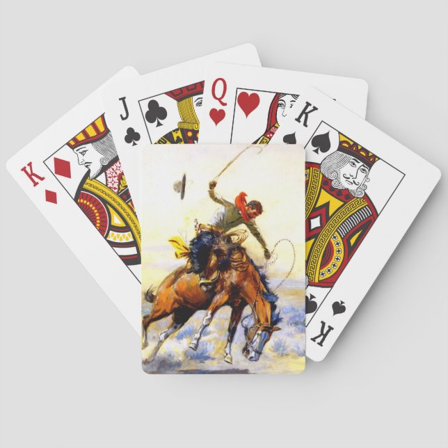 “The Bucker” Western Art by Charles M Russell Playing Cards (Back)