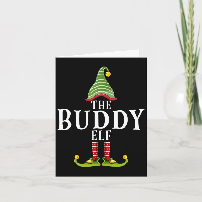 The Buddy Elf Funny Matching Pajama Xmas  Card (Front)