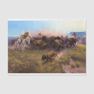 The Buffalo Hunt, No.39 by Charles M. Russell Tissue Paper