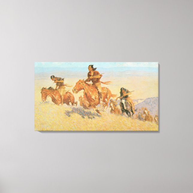 The Buffalo Runners, Big Horn Basin by Remington Canvas Print (Front)