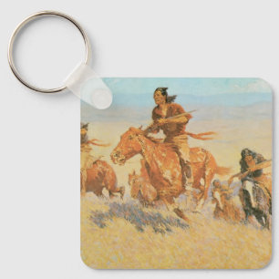 The Buffalo Runners, Big Horn Basin by Remington Key Ring