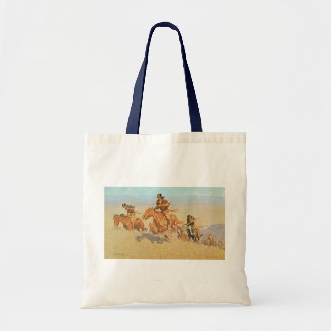 The Buffalo Runners, Big Horn Basin by Remington Tote Bag (Front)