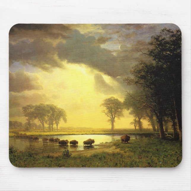 The Buffalo Trail,  Albert Bierstadt Mouse Pad (Front)